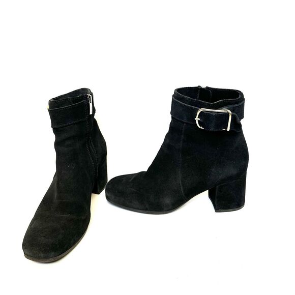 La Canadienne Women’s Jesse Black Suede Ankle Boot Size 7M Waterproof Square Toe - Picture 6 of 12